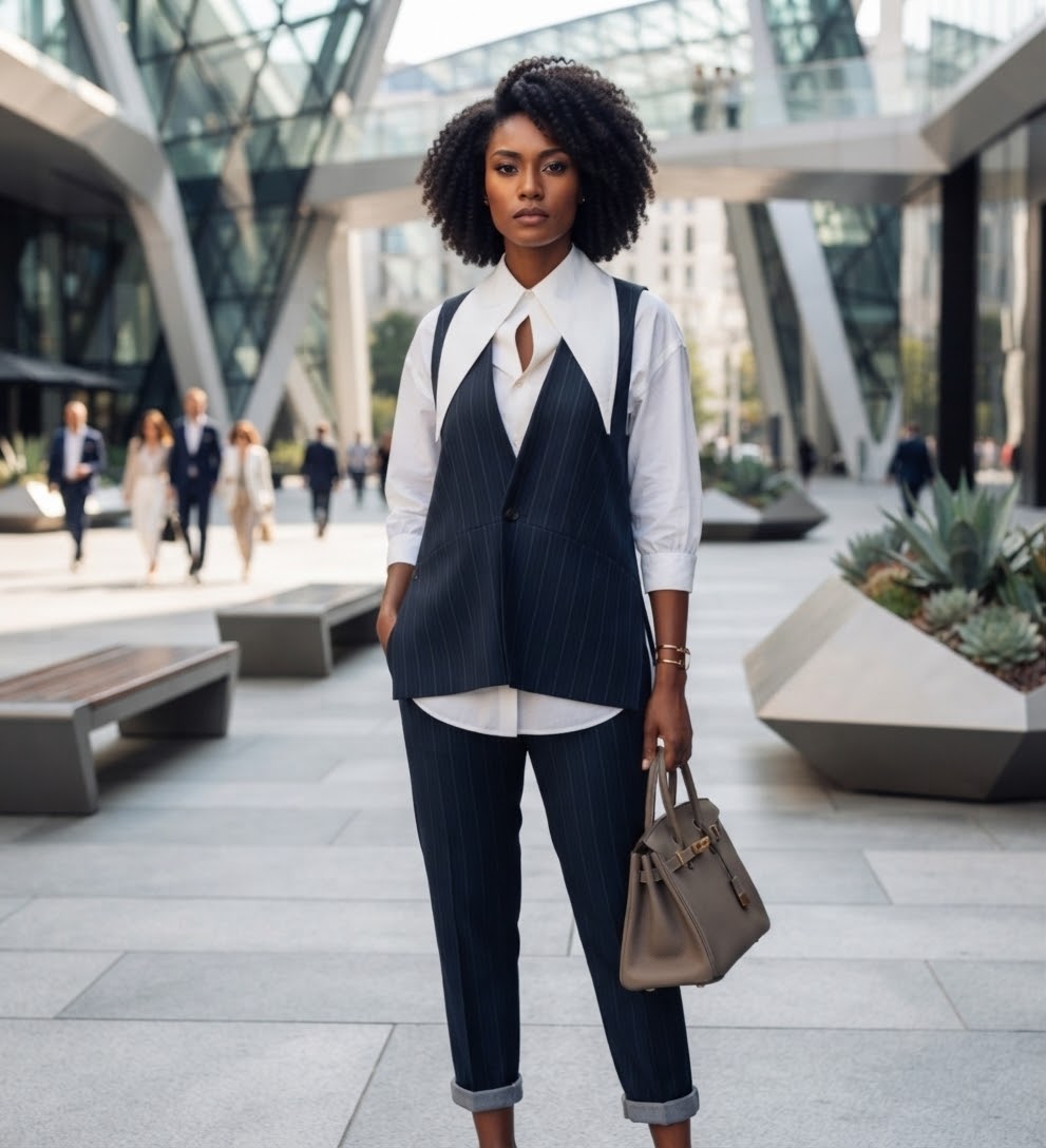 Completo 3 pezzi smanicato camicia pantalone