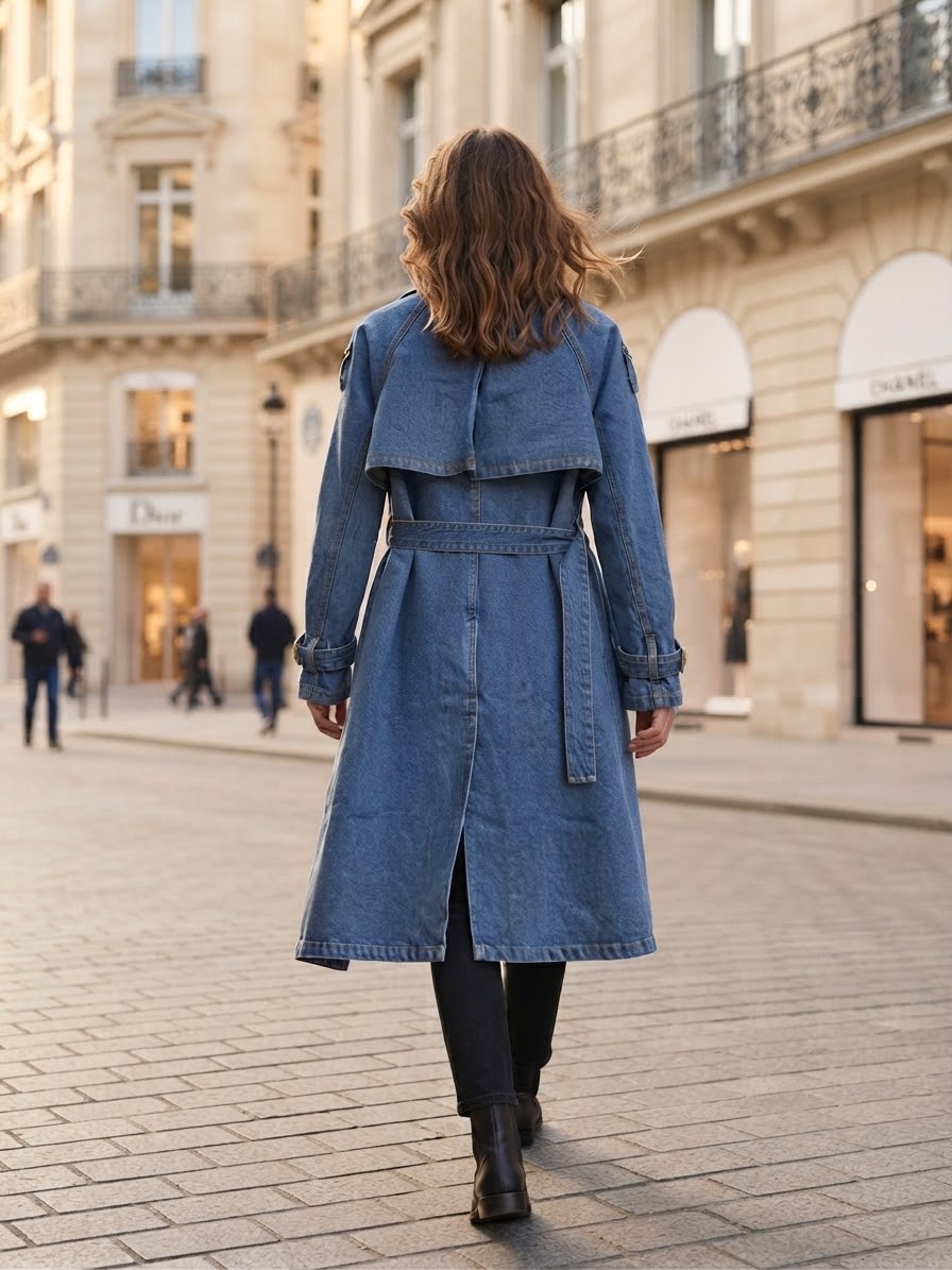 Trench in jeans